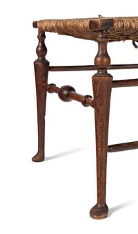 A Set of Six English Provincial Rush-Seat Dining Chairs