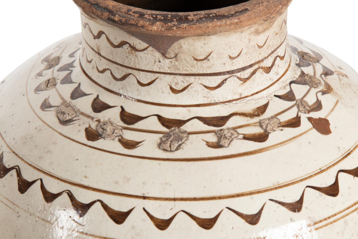 Three Chinese Cizhou Pottery Storage Jars