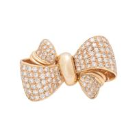 YELLOW GOLD AND DIAMOND RIBBON ENHANCER/BROOCH