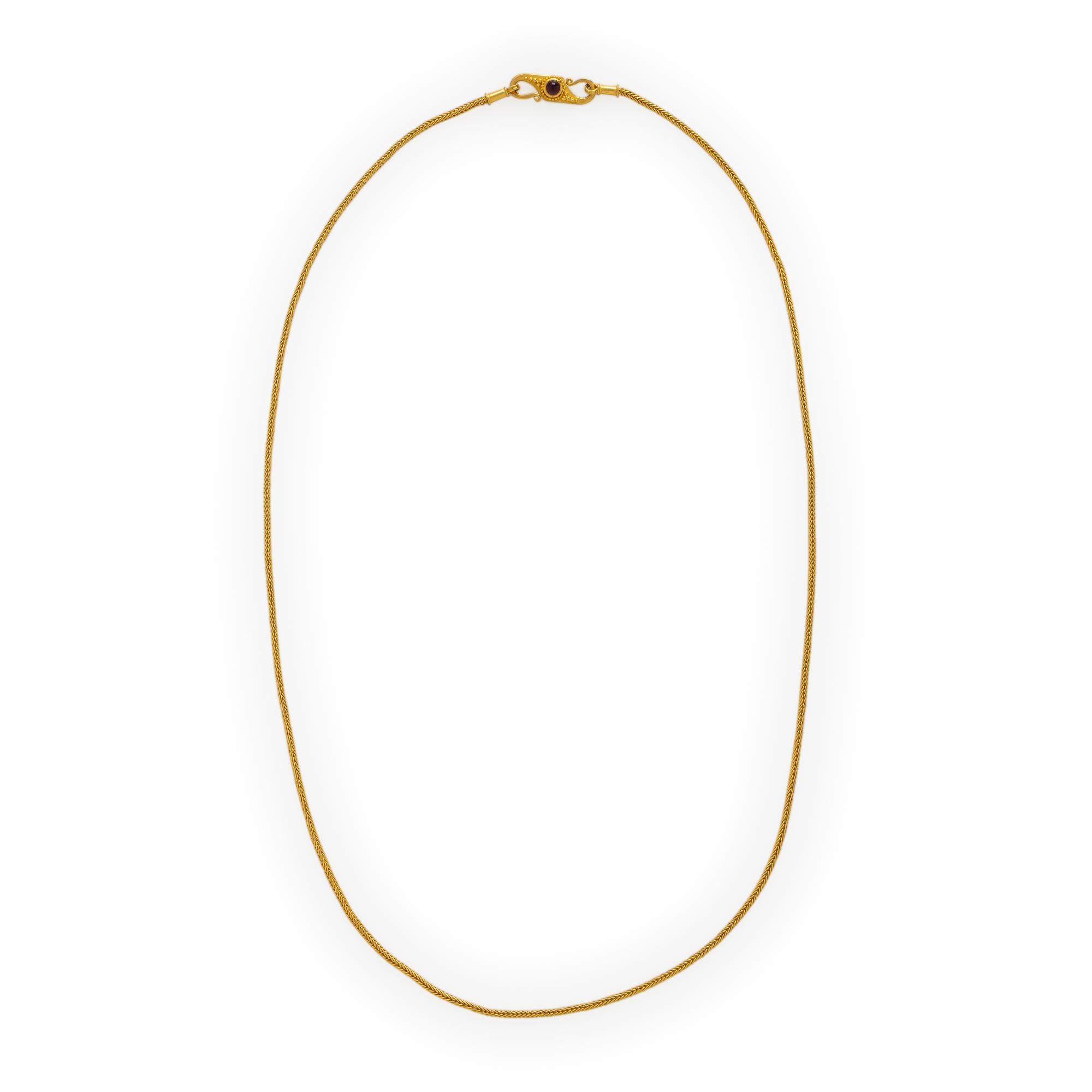 Yellow Gold and Amethyst Chain Necklace