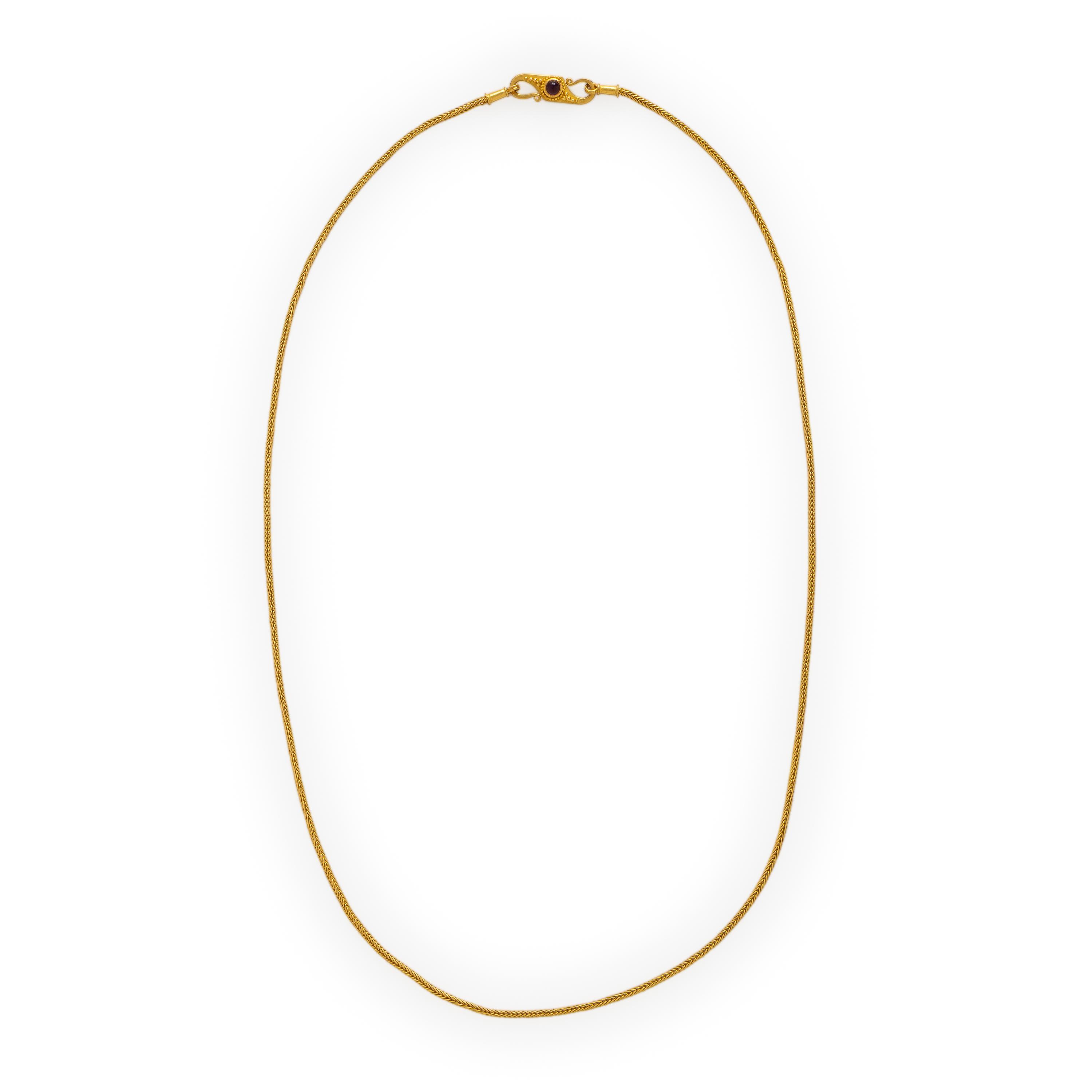 Yellow Gold and Amethyst Chain Necklace