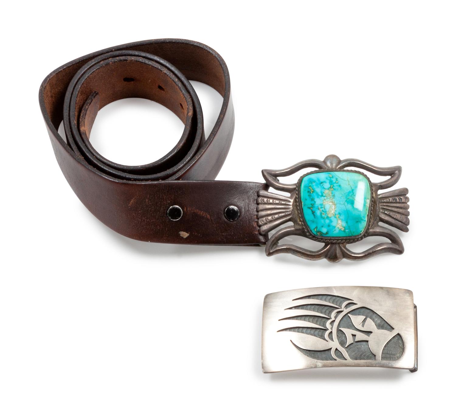 Two Native American Belt Buckles