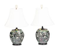 A Pair of Chinese Porcelain Jars Mounted as Lamps