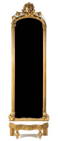 A Victorian Giltwood Pier Mirror, Height 114 x width 35 inches.