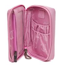 A Chanel Pink Quilted Calfskin Leather Ligne Cambon Pouch, 5" x 7" x 1.5".