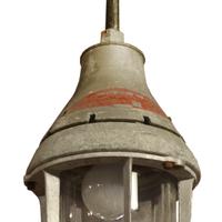 A Metal and Glass Industrial Pendant Light, Crouse Hinds 9" W x 9" D x 40" H — United States, Circa 1940