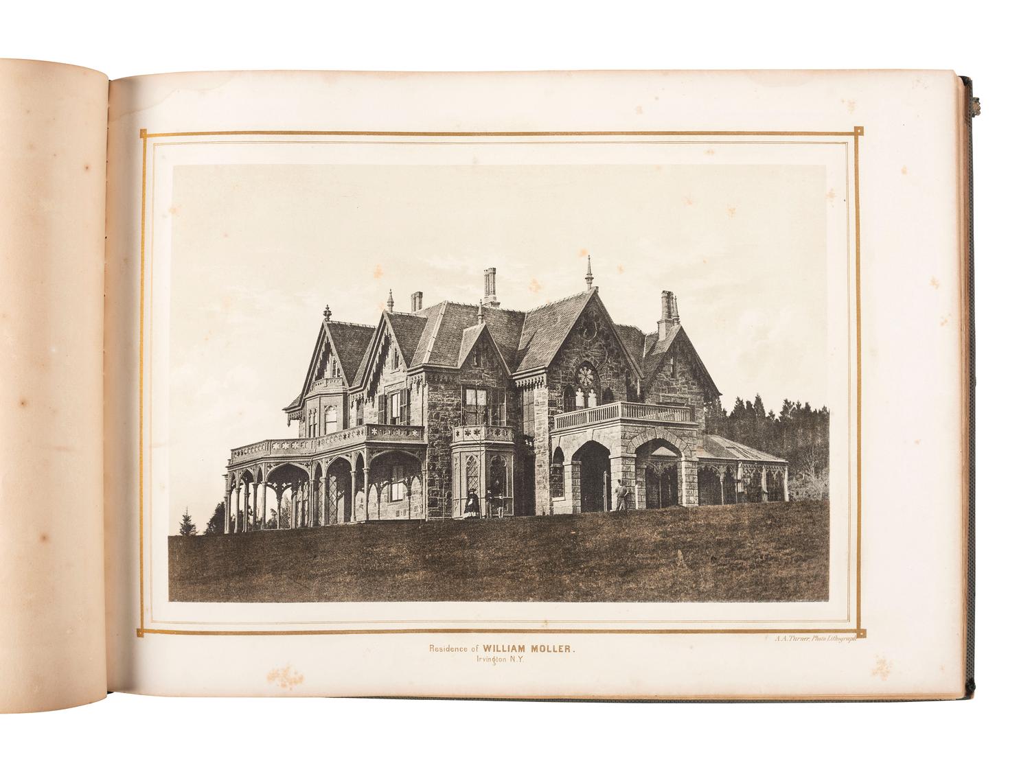 [PHOTOLITHOGRAPHY] -- [NEW YORK]. TURNER, A.A. (ca 1831-1866), photographer. Villas on the Hudson. A Collection of Photo-Lithographs of Thirty-One Country Residences . New York: D. Appleton & Co., 1860.