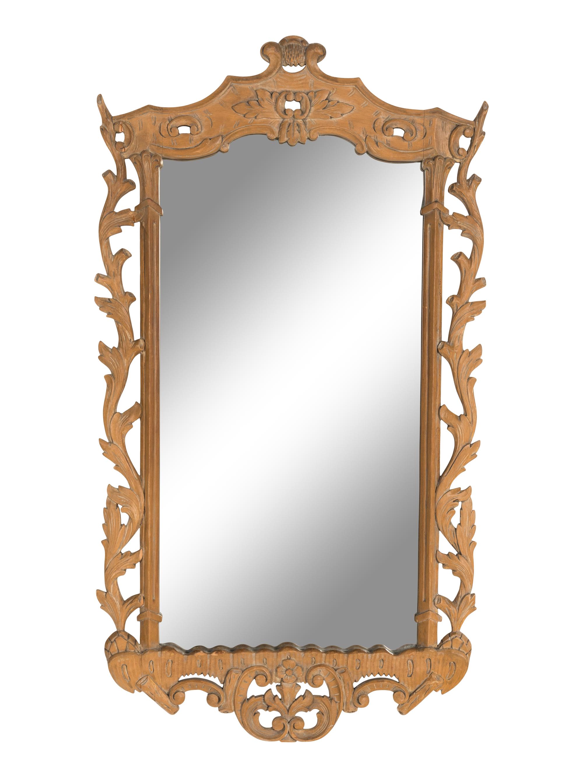 An English Faux Bois Carved Mirror