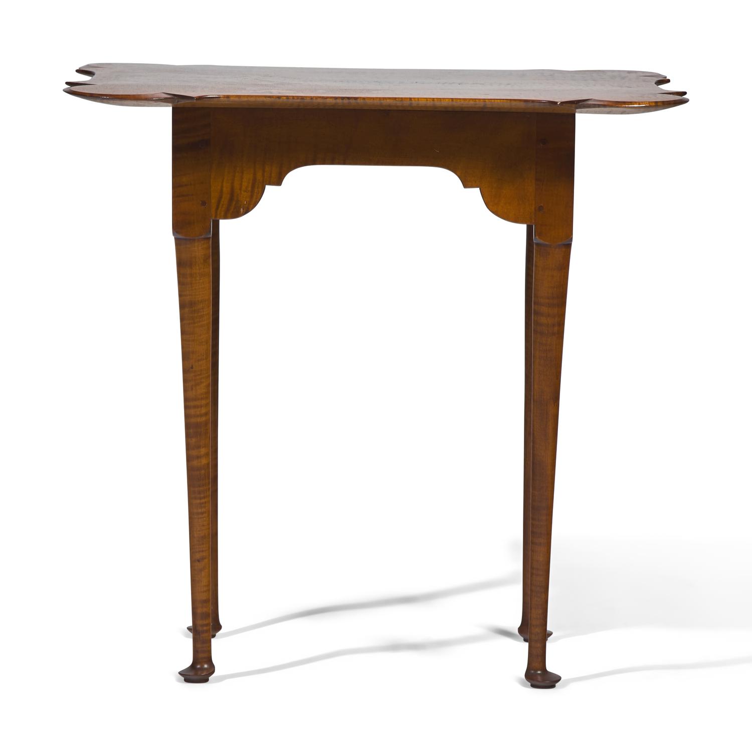 A Queen Anne Style Tiger Maple Porringer Top Tea Table