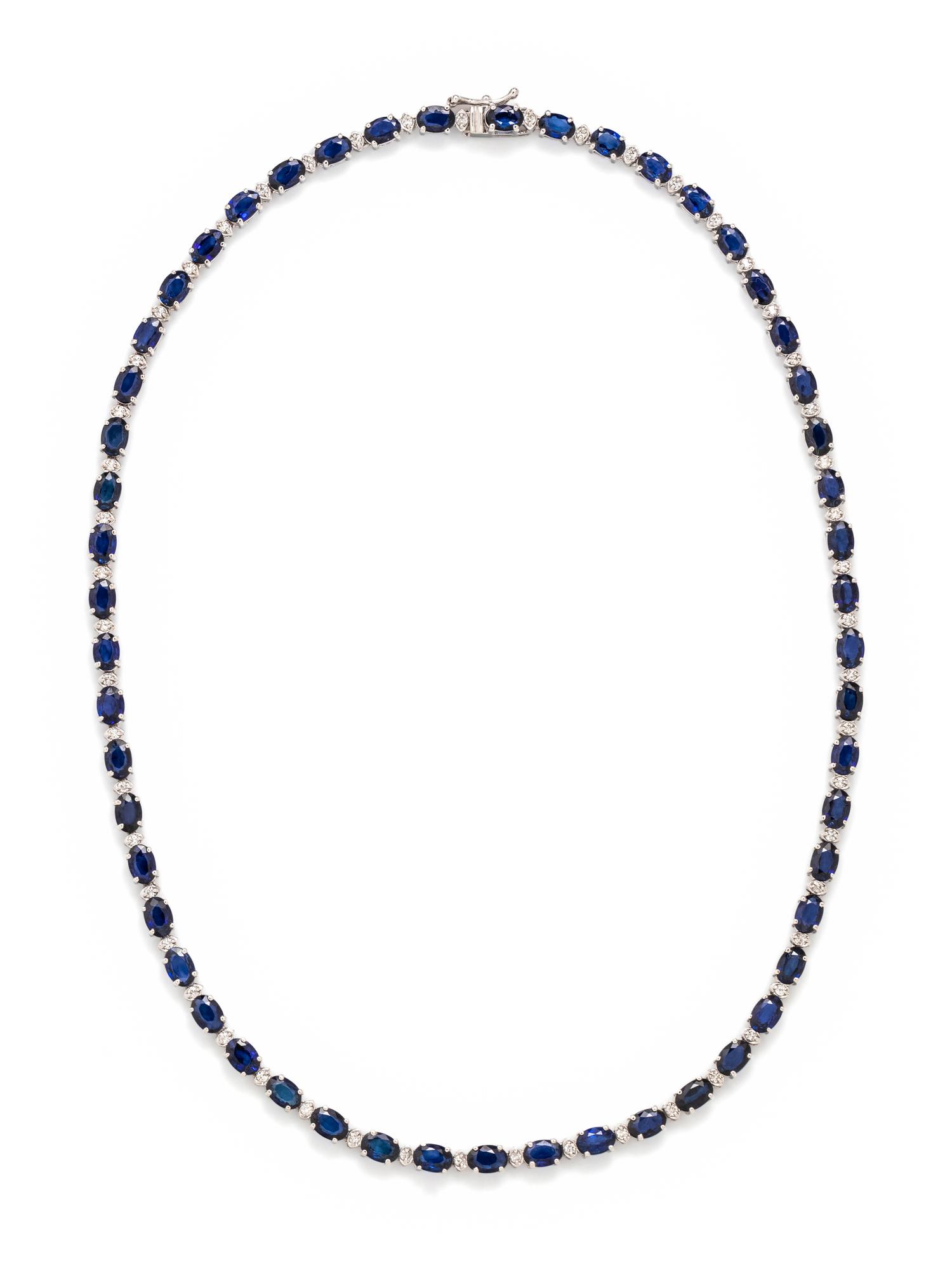 SAPPHIRE AND DIAMOND NECKLACE