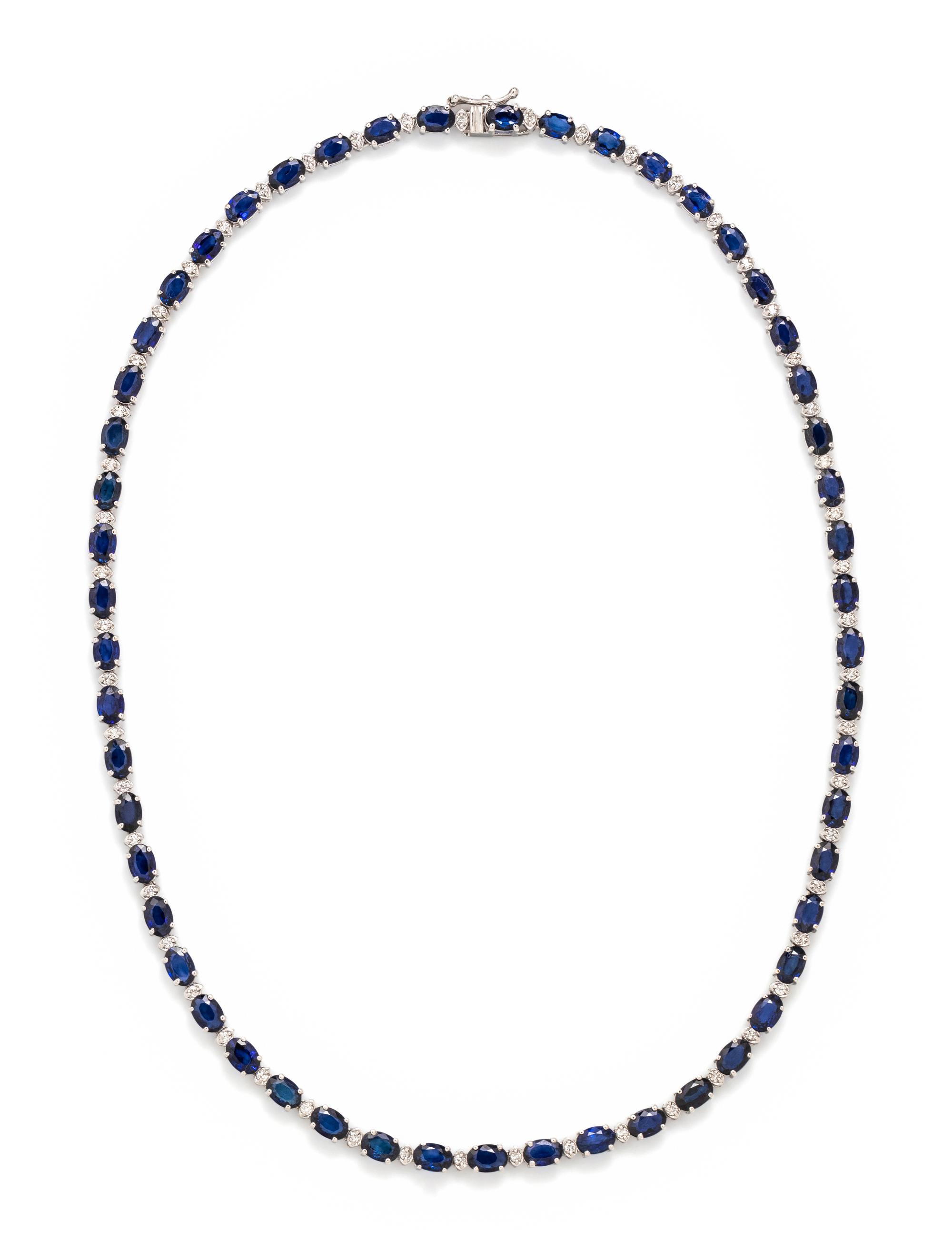 SAPPHIRE AND DIAMOND NECKLACE