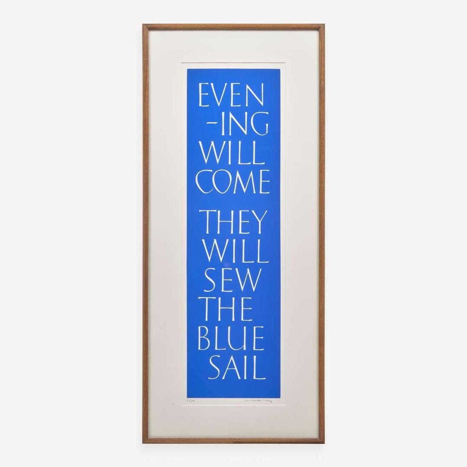 Ian Hamilton Finlay (British, 1925-2006) Evening Will Come