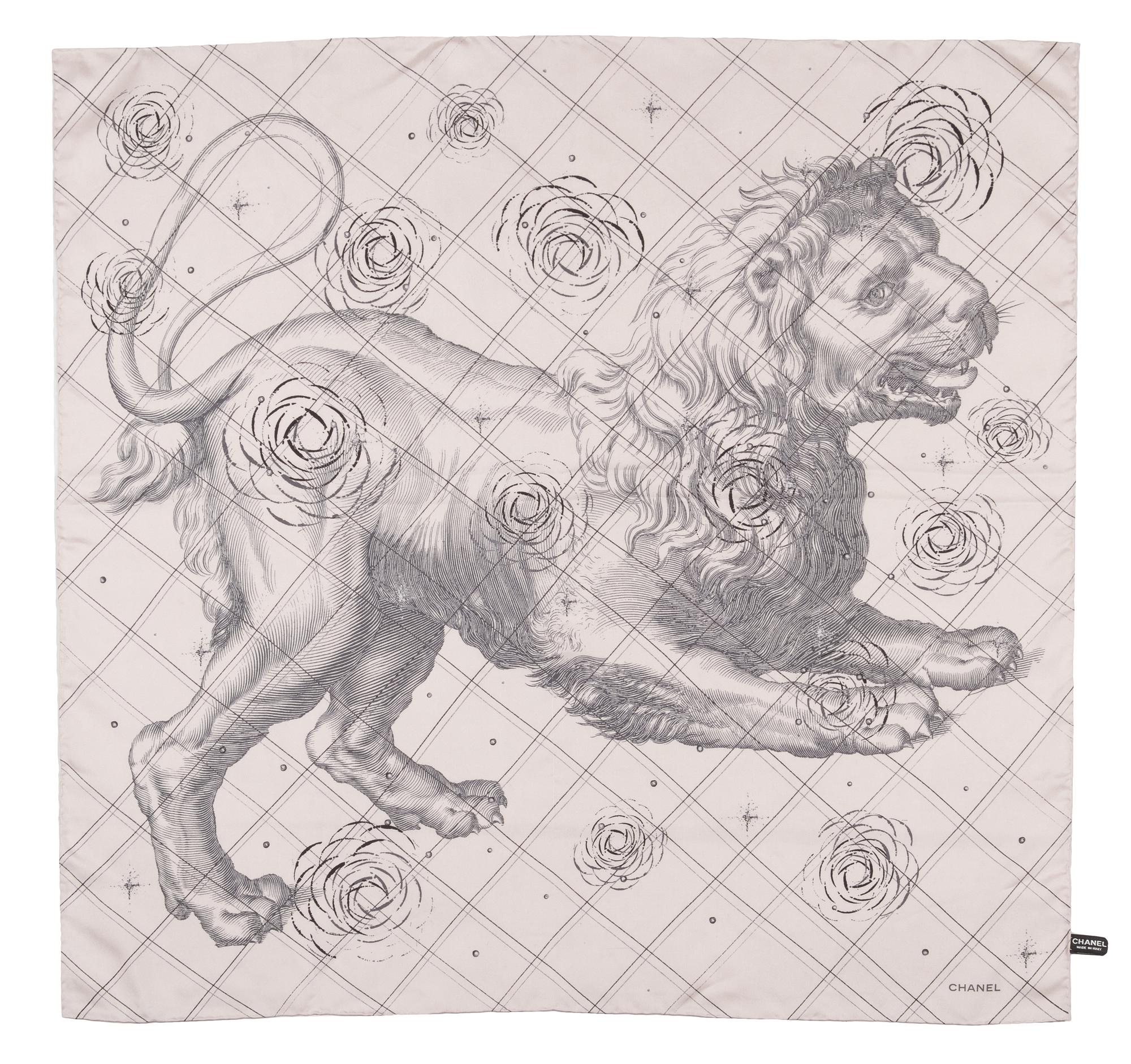 A Chanel Pale Pink Silk Scarf, 34" x 34".