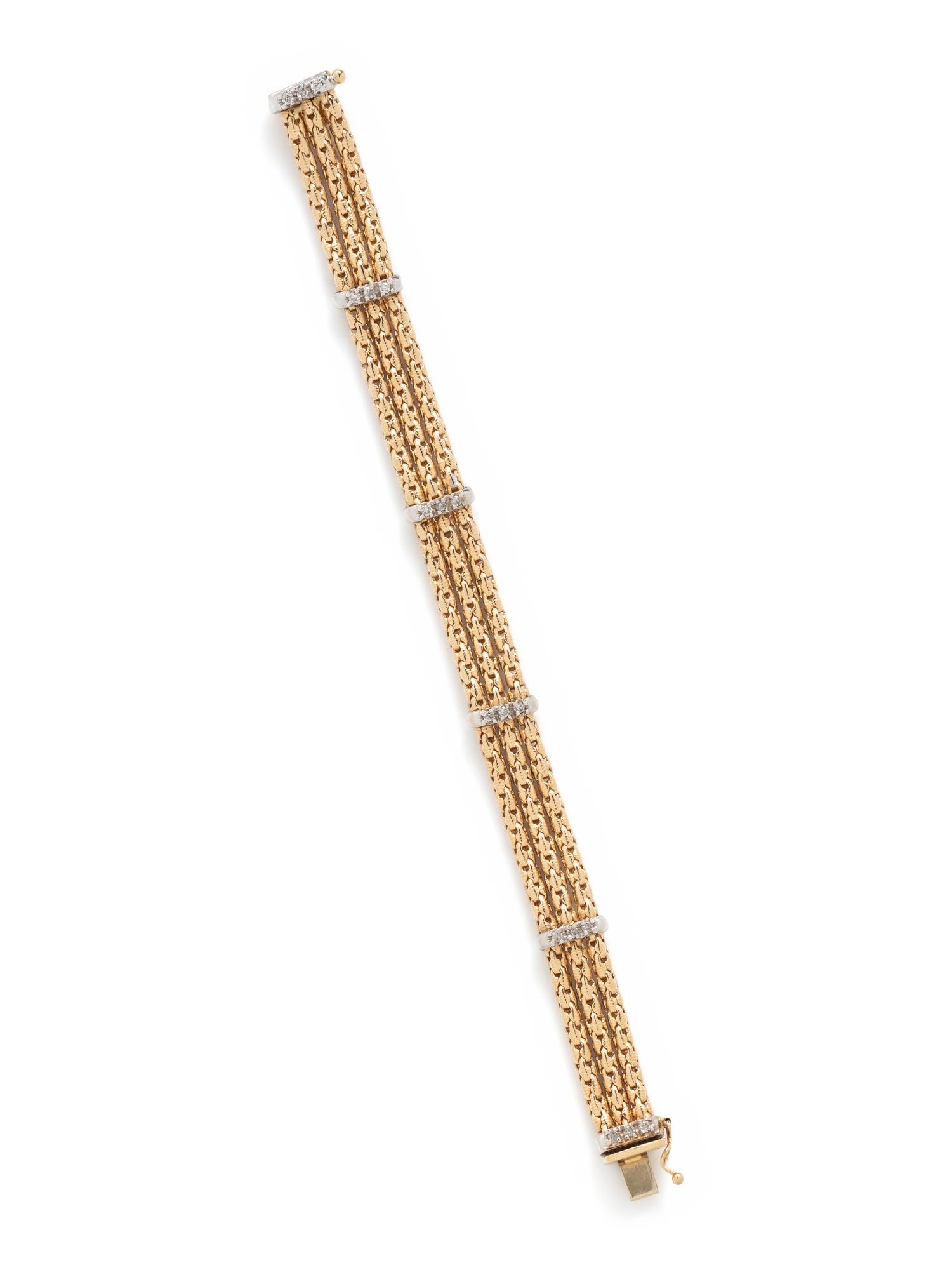 BICOLOR GOLD AND DIAMOND BRACELET