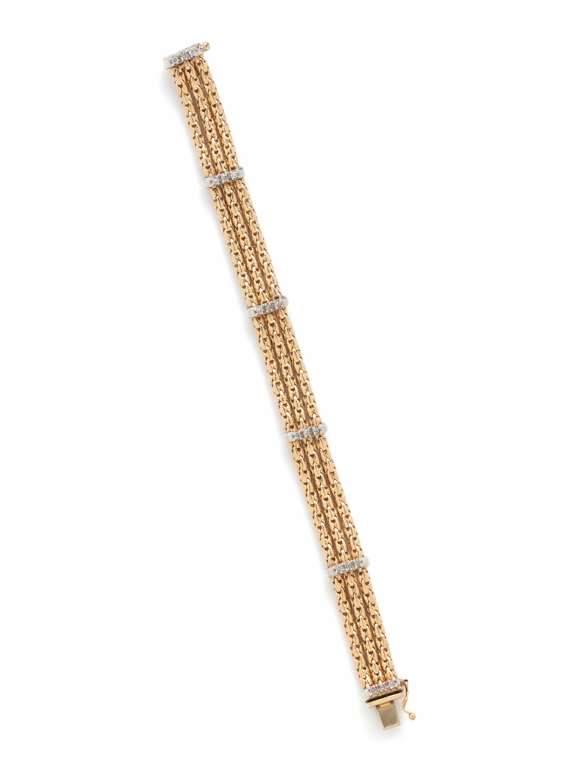 BICOLOR GOLD AND DIAMOND BRACELET
