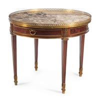A Louis XVI Style Gilt Bronze Mounted Bouillotte Table