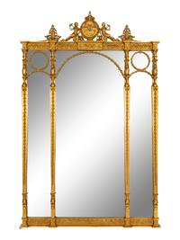 A Pair of Massive Friedman Brothers Adam Style Giltwood Overmantel Mirrors