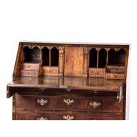 A George II Walnut Slant-Front Bureau