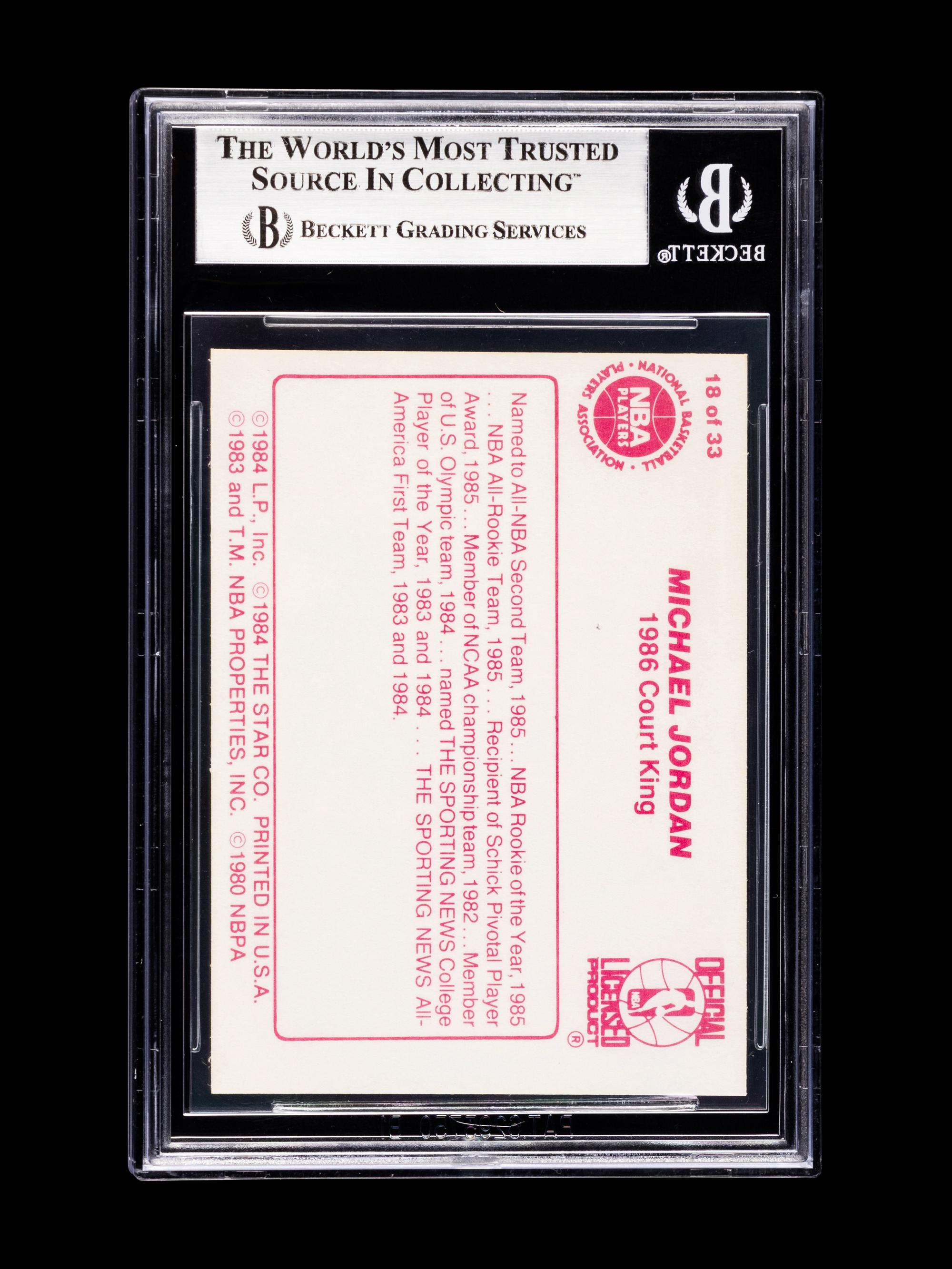 A 1986 Star Court Kings Michael Jordan Card No. 18 (BGS 8.5 NM-MT+)