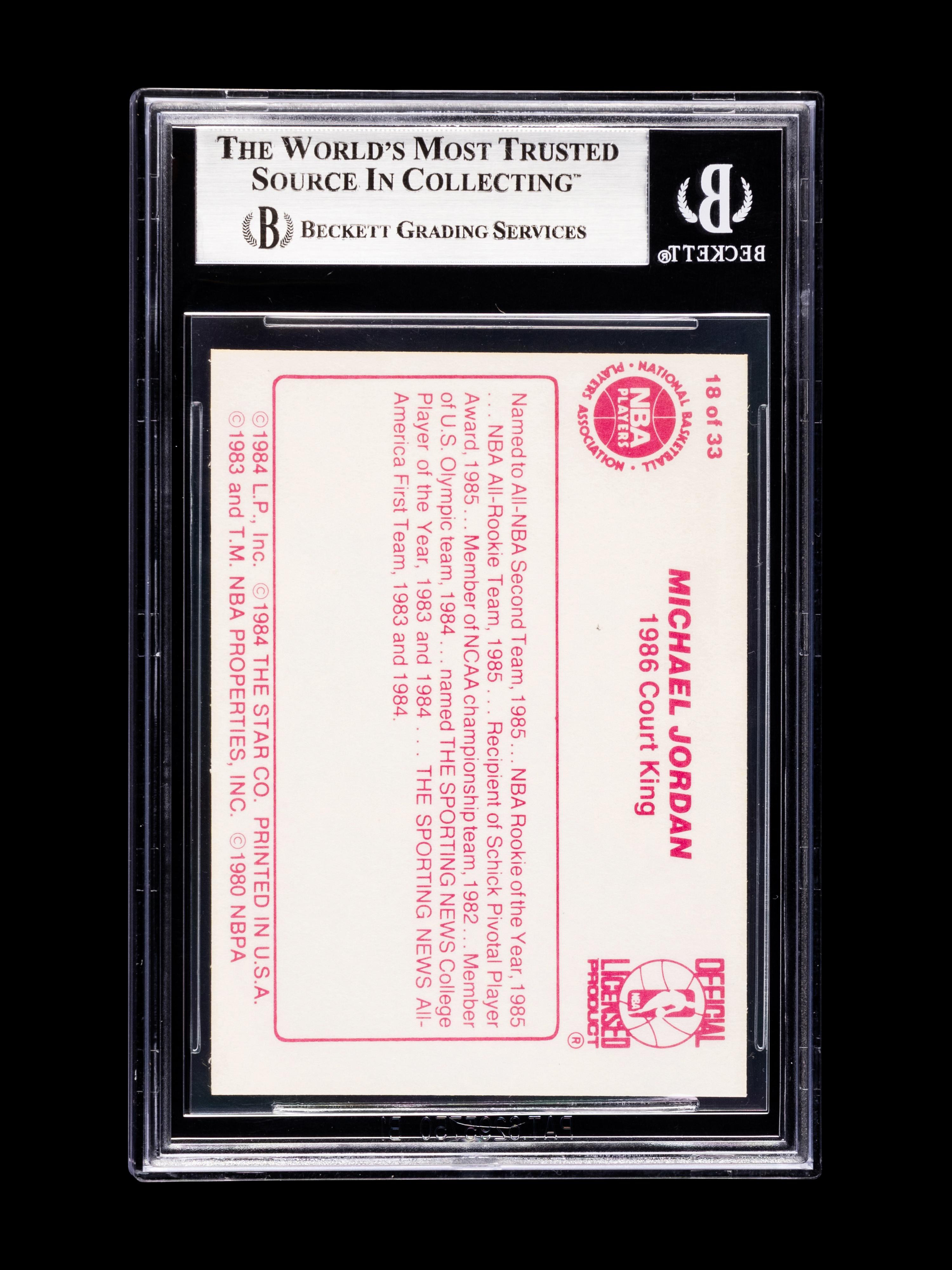 A 1986 Star Court Kings Michael Jordan Card No. 18 (BGS 8.5 NM-MT+)