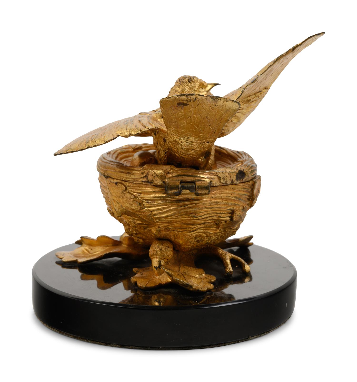 A French Gilt Bronze Ink Stand