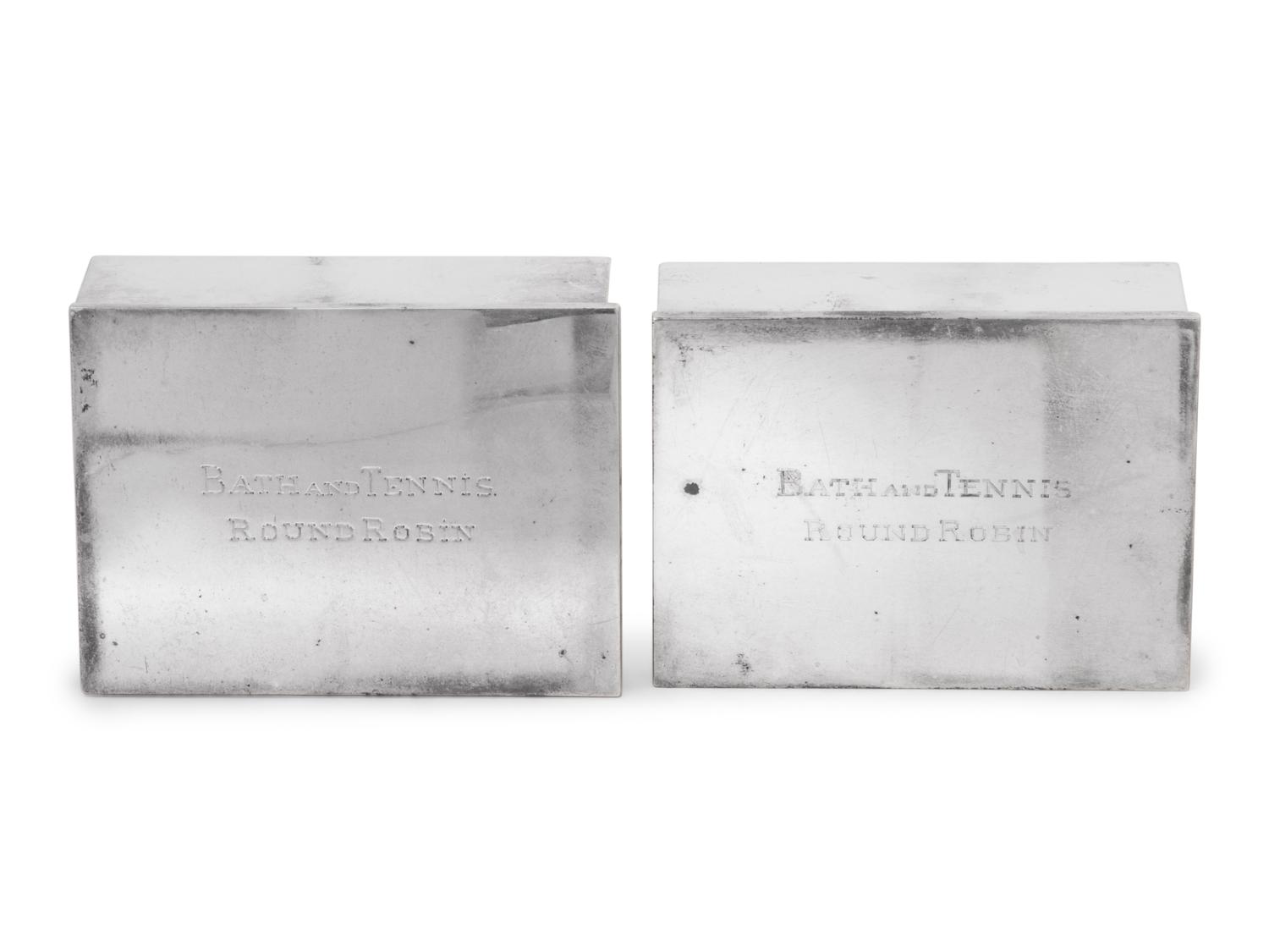 A Pair of American Silver Cigarette Boxes