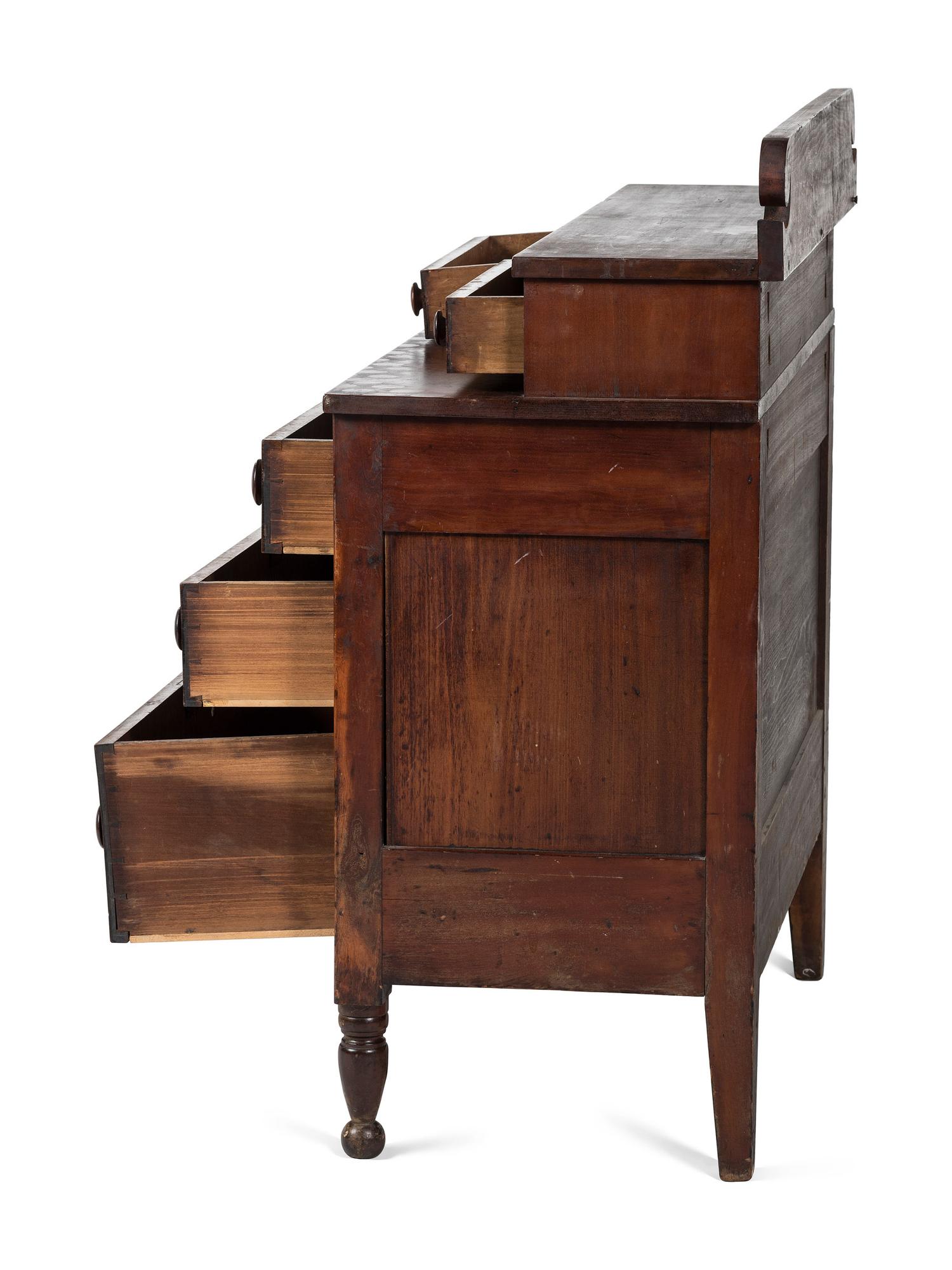 A Classical Tiger Maple and Cherrywood Chest of Drawers