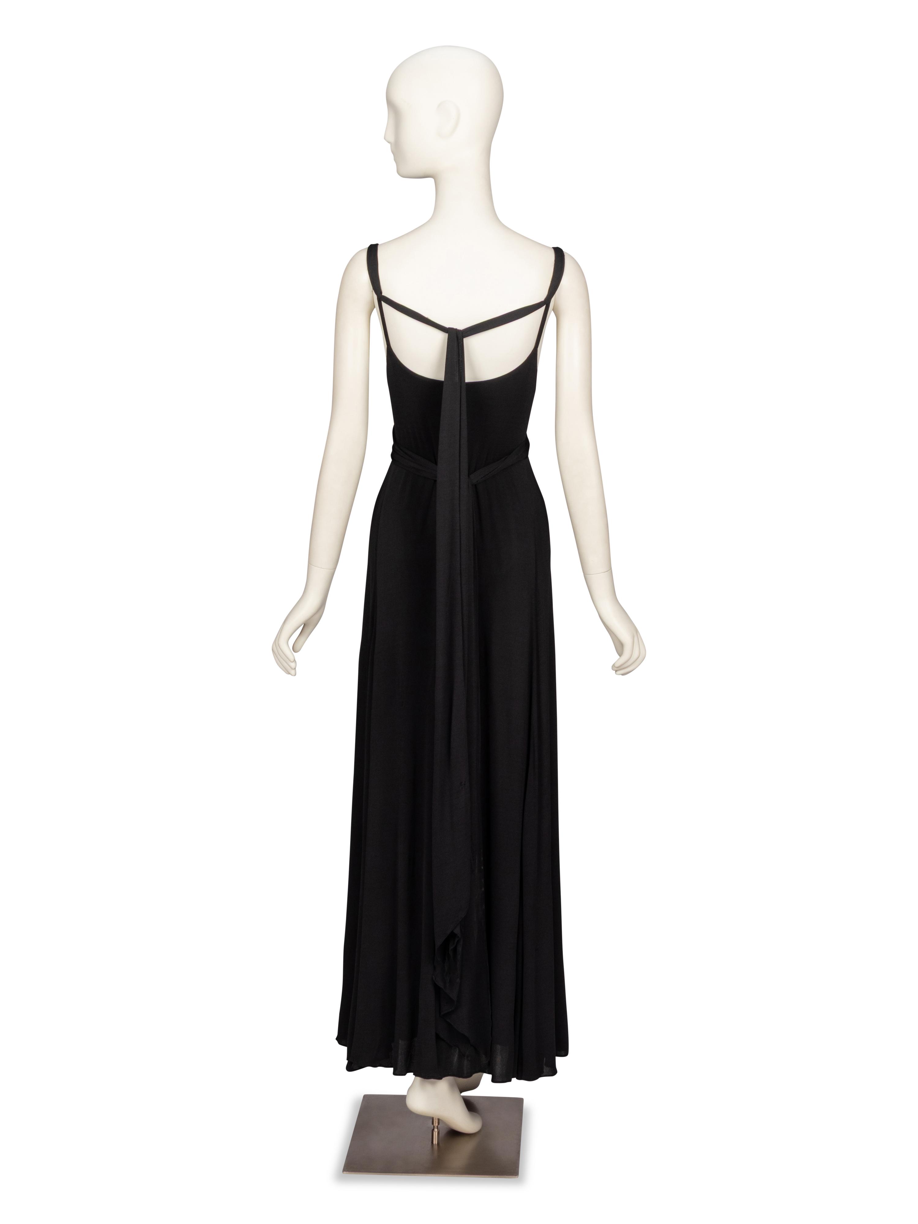 Holly Harp, Black Jersey Gown, 1970's