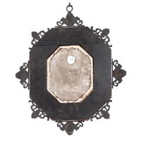 A Capodimonte Porcelain Plaque with Brass and Hardstone Frame