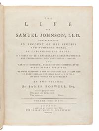 BOSWELL, James (1740-1795). The Life of Samuel Johnson . London: Henry Baldwin for Charles Dilly, 1791.