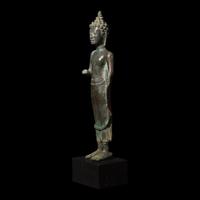 A Thai Copper Alloy Figure of Buddha, Mon-Dvaravati, 7th-8th Century 暹羅七-八世紀 青銅佛