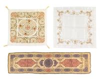 Two Ottoman Metallic Thread Embroidered Table Covers First mentioned 17 1/2 x 68 inches. — LATE 19TH CENTURY