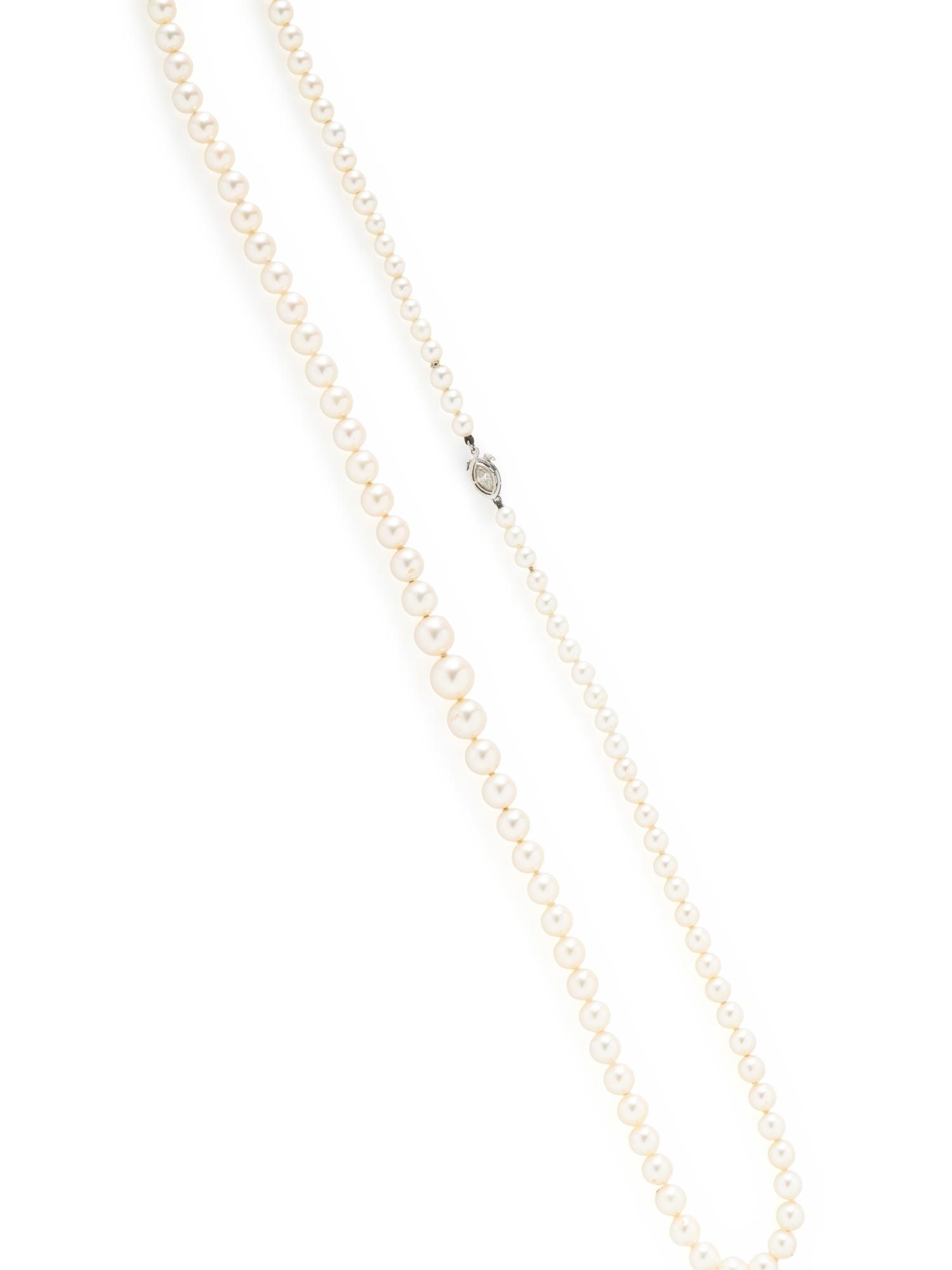 CULTURED PEARL AND DIAMOND NECKLACE