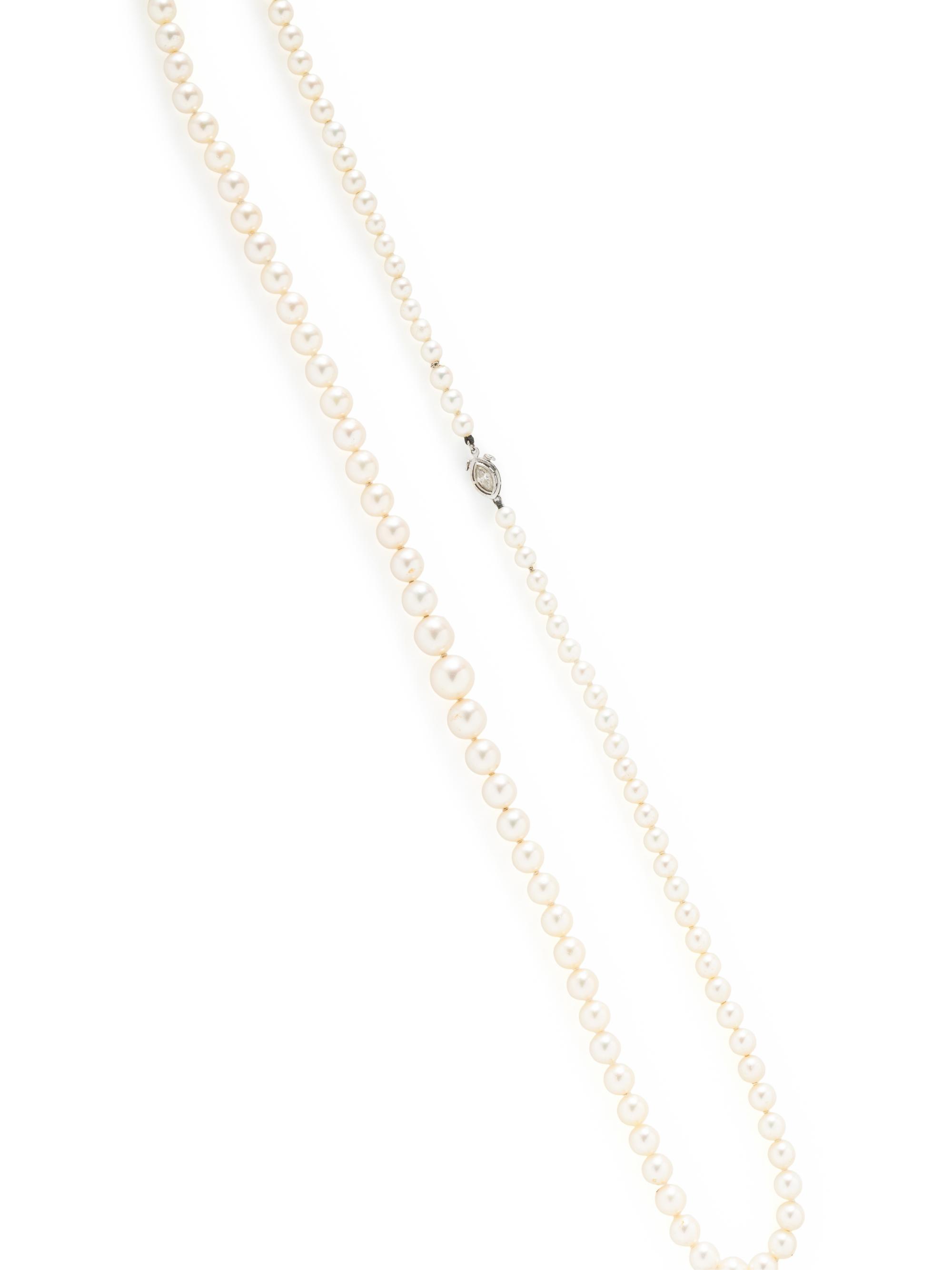 CULTURED PEARL AND DIAMOND NECKLACE