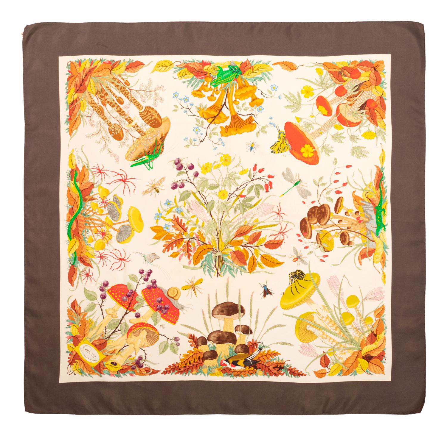 Three Designer Silk Scarves: One Gucci, One Louis Vuitton, and One Hermès