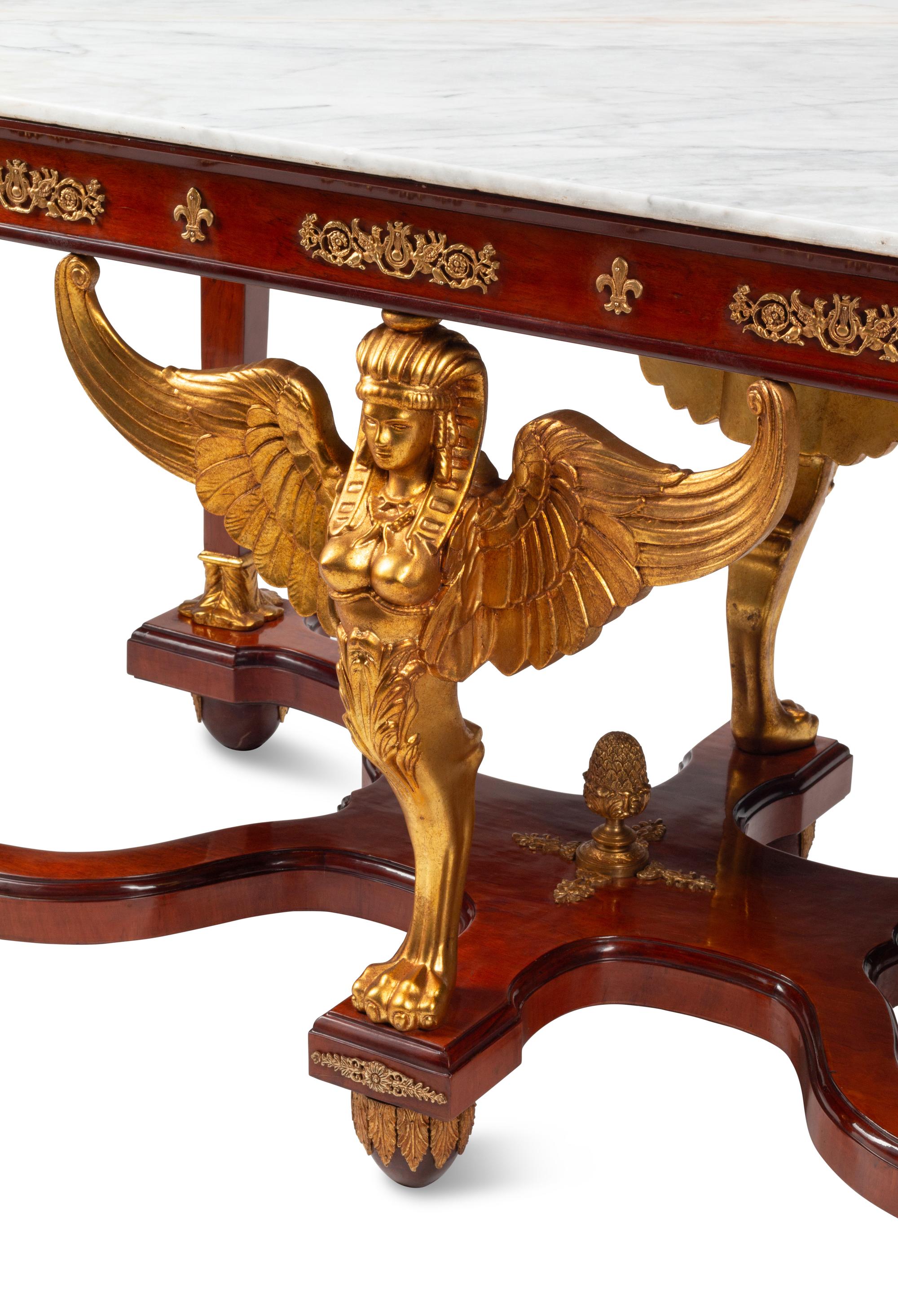 An Empire Style Marble-Top Center Table