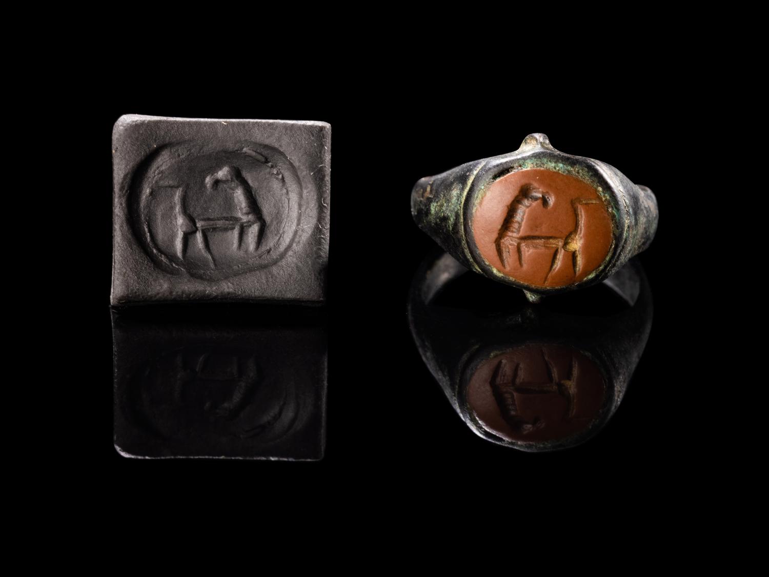 A Roman Stone Animal Ring Stone
