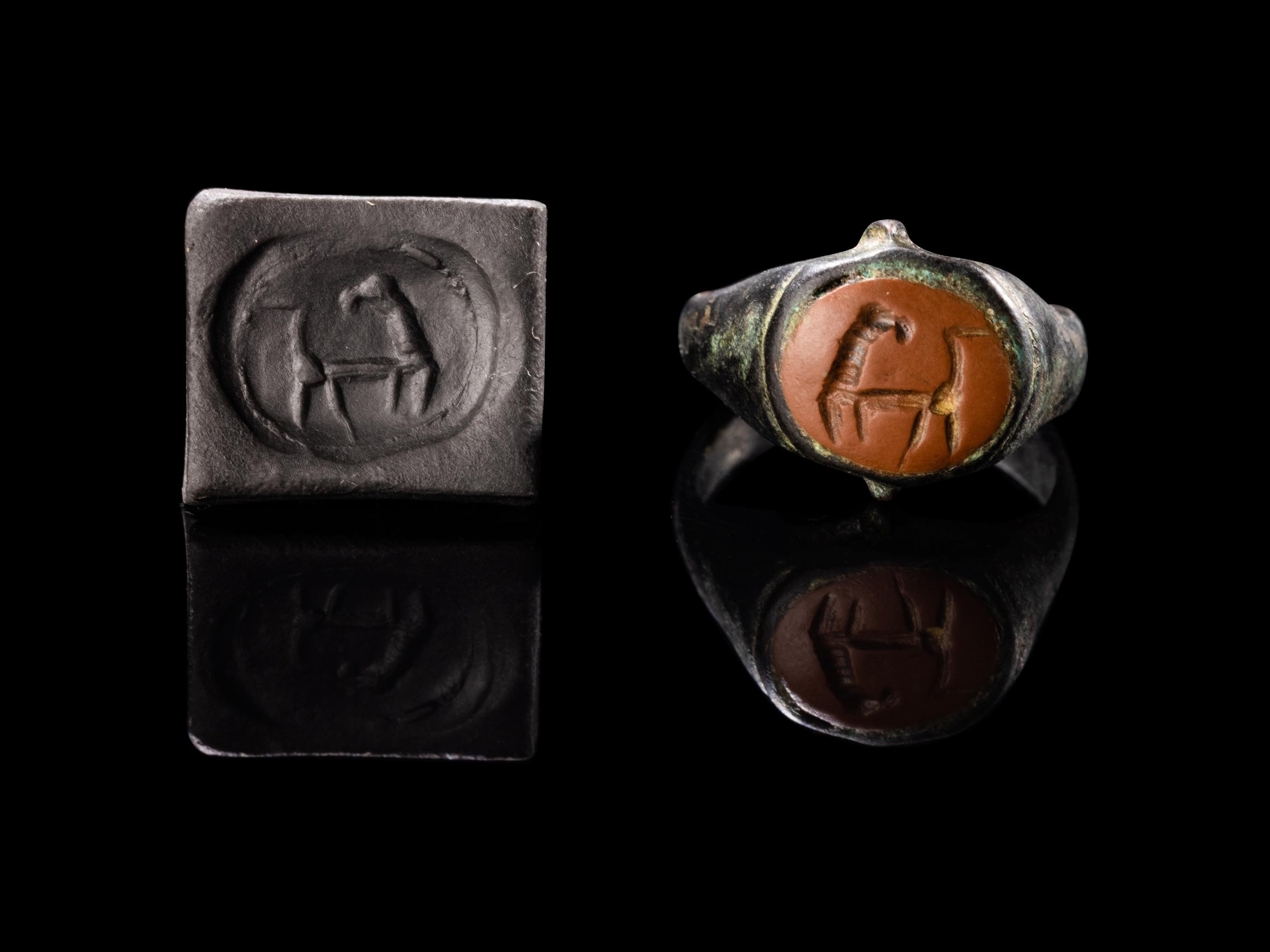 A Roman Stone Animal Ring Stone