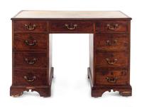 A George III Style Mahogany Pedestal Desk