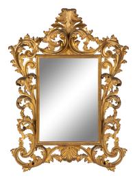 An Italian Rococo Style Giltwood Mirror