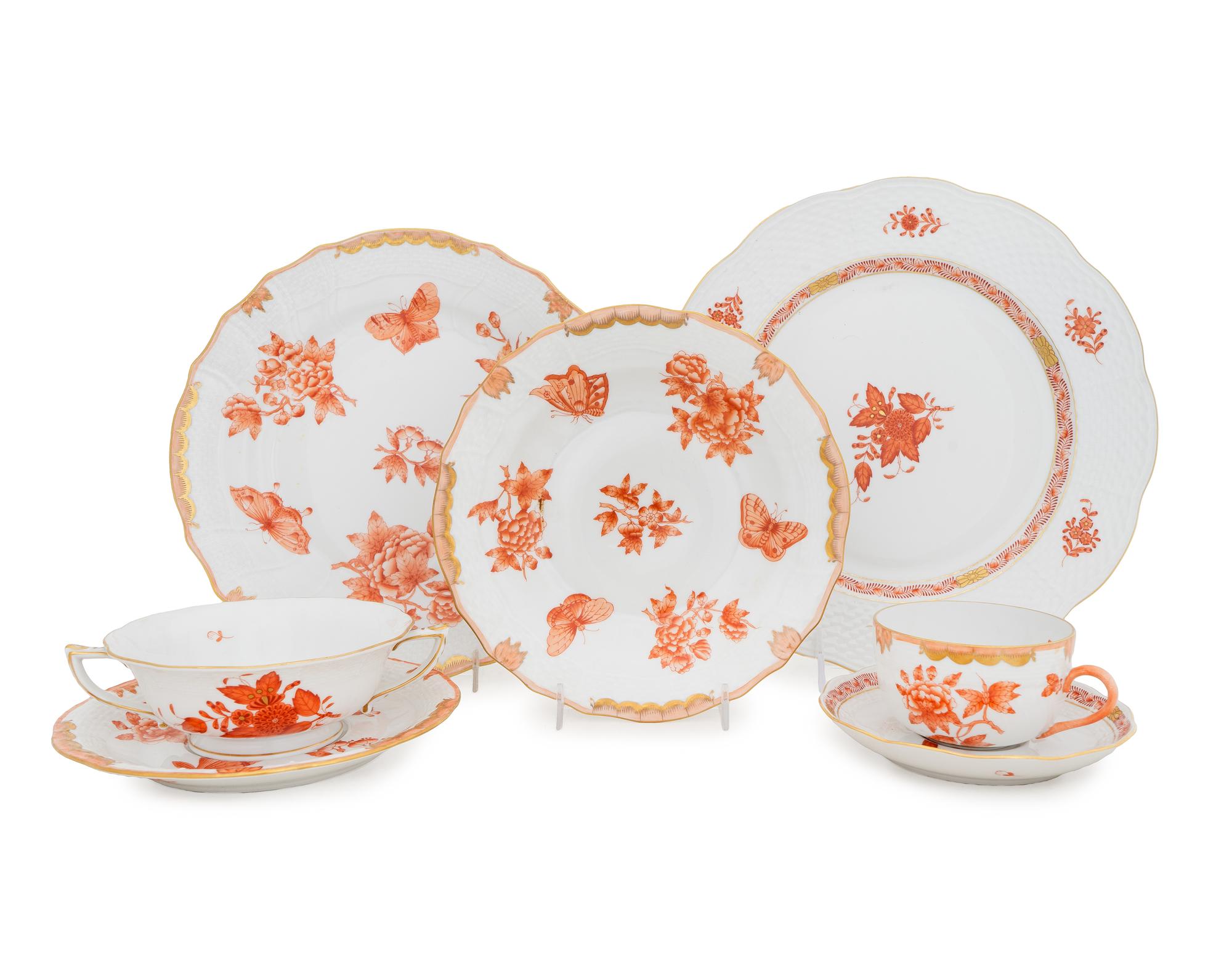 An Assembled Herend Porcelain Dinner Service