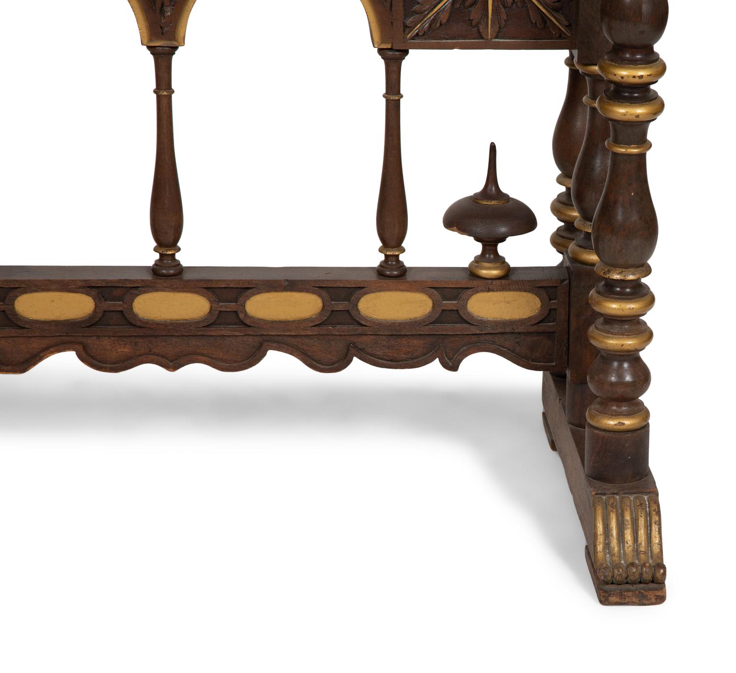 A Spanish Renaissance Style Walnut Vargueno on Later Stand