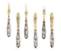 A German Silver Fruit Set, Length of largest 5 5/8 inches.