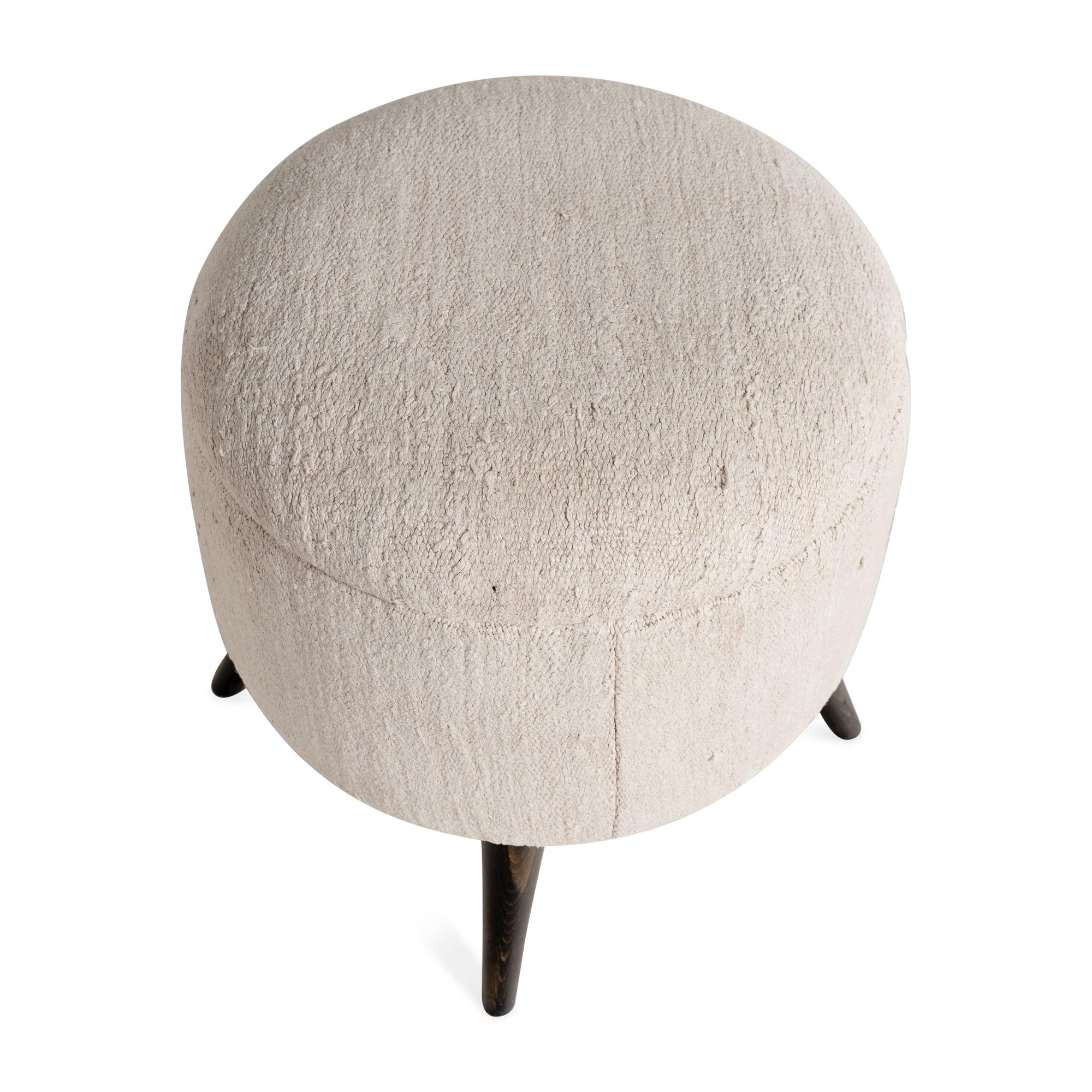 A Pair of Contemporary Bouclé Upholstered Stools