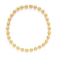 Yellow Gold and Platinum Bead Convertible Necklace and Bracelet