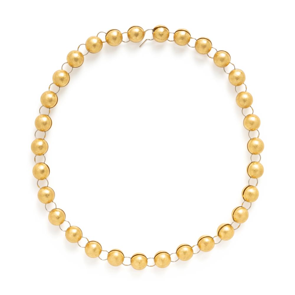 Yellow Gold and Platinum Bead Convertible Necklace and Bracelet