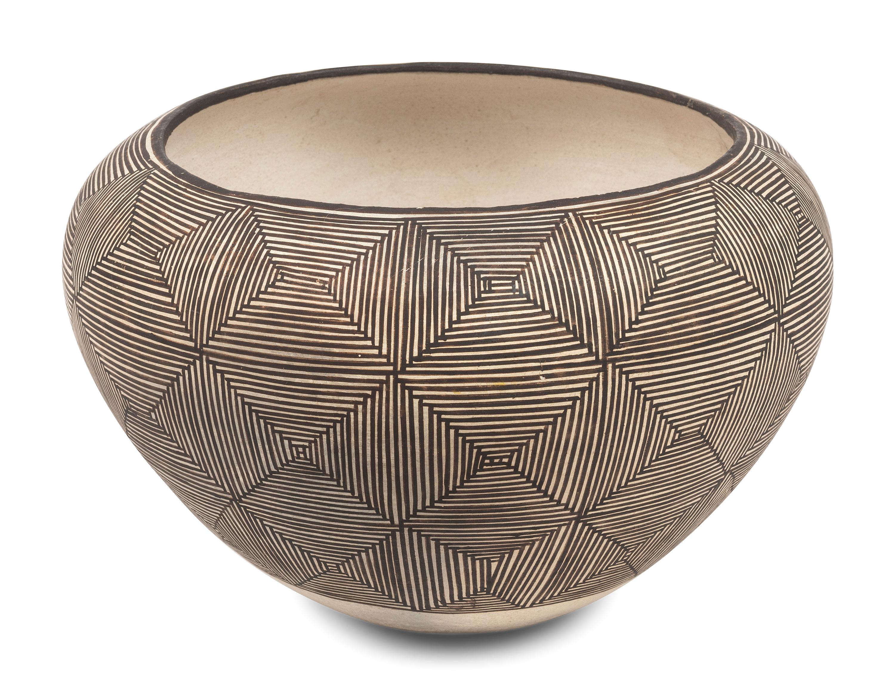 Fine Line Pottery Jar