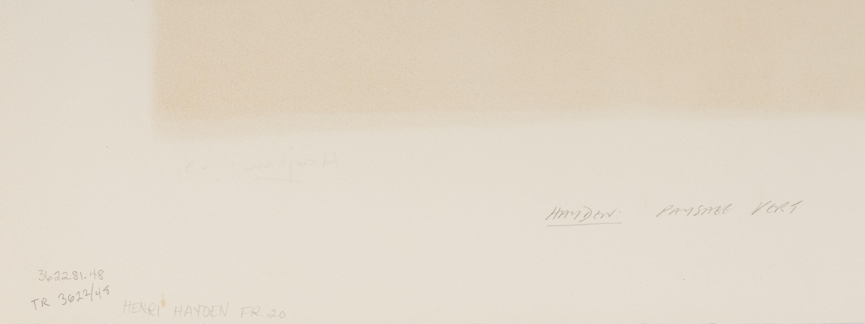 A Group of Four Prints (Bouteille et Fruits; Paysage Vert; Thiere Rouge Et Bleu; La Colline Rouge) , 1968