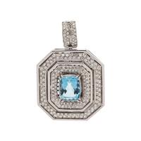 AQUAMARINE AND DIAMOND PENDANT