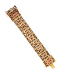 YELLOW GOLD, ENAMEL, AND RUBY BRACELET
